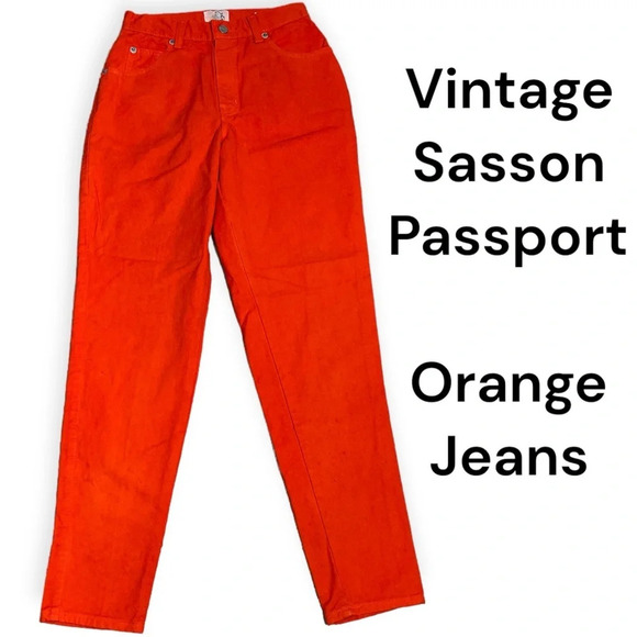 Vintage Sasson Orange high waist jeans  deadstock modern size 0 - Picture 1 of 13